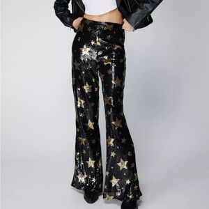 Nasty Gal Star Sequin Flare Trousers